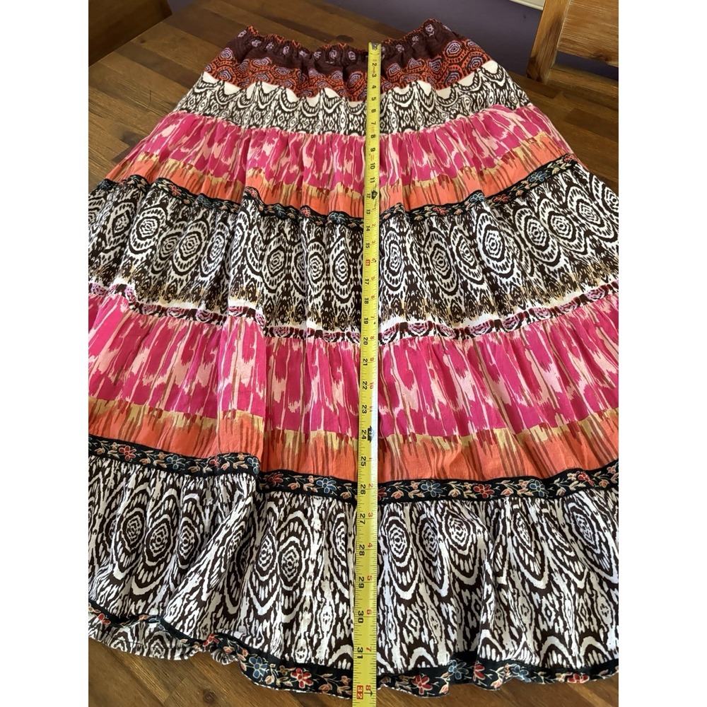 Notations Peasant Maxi Skirt Women's SMALL‎ / MEDIUM Crinkle Pull On Elastic - Picture 13 of 16